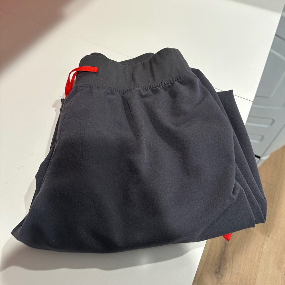 Figs Black Hoodie with Red Drawcord